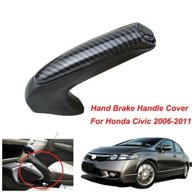 Bayyee Parking Brake Grips Handle Cover Carbon Fiber Print Front Hand Brake Protector Interior Trim for Honda Civic Coupe Sedan 2006 2007 2008 2009 2010 2011, Black