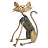Metal Cat Figurine Innvoative Fun Hand Crafted Spring Cat Sculpture