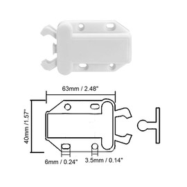 sourcing map Push Open Latch Lock Touch Catch for Bedroom Cabinet Cupboard Drawer White 2Pcs