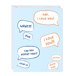 Father's Day Card Dad Birthday Greeting Card For Husband Him, Thank you Grandpa Stepdad Greeting Card for Parents (Dad, I Love You! What? Huh? ...)