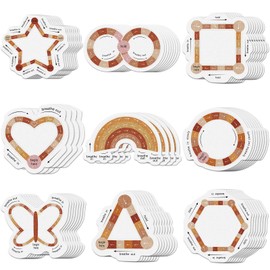 Gersoniel 72 Pcs Anxiety Sensory Stickers Mental Health Stickers Fidget Textured Toys Tactile Adhesive Calm Relief Items for School Counselor Classroom Desk(Boho Color,Breathe Style)