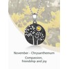 FindChic Sterling Silver Birth Flower Necklaces for Women Dainty November
