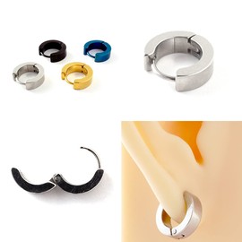 From Da Factory Simple Hoop Earrings, Stainless Steel, No Gemstone