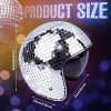 Yoiemivy Disco Helmet with Retractable Visor Glitter Mirror Glass Punk