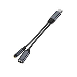 IVIVTOR USB-C Kopfhörer Ladesplitter – 2 in 1 100W Schnelllade und 3.5mm Audio Y Adapter für Telefone mit Typ-C