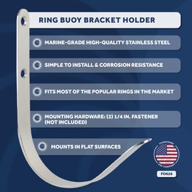 Stainless Steel Marine Boat Rail Mount Life Ring Buoy Bracket Holder–five Oceans (BC 626)