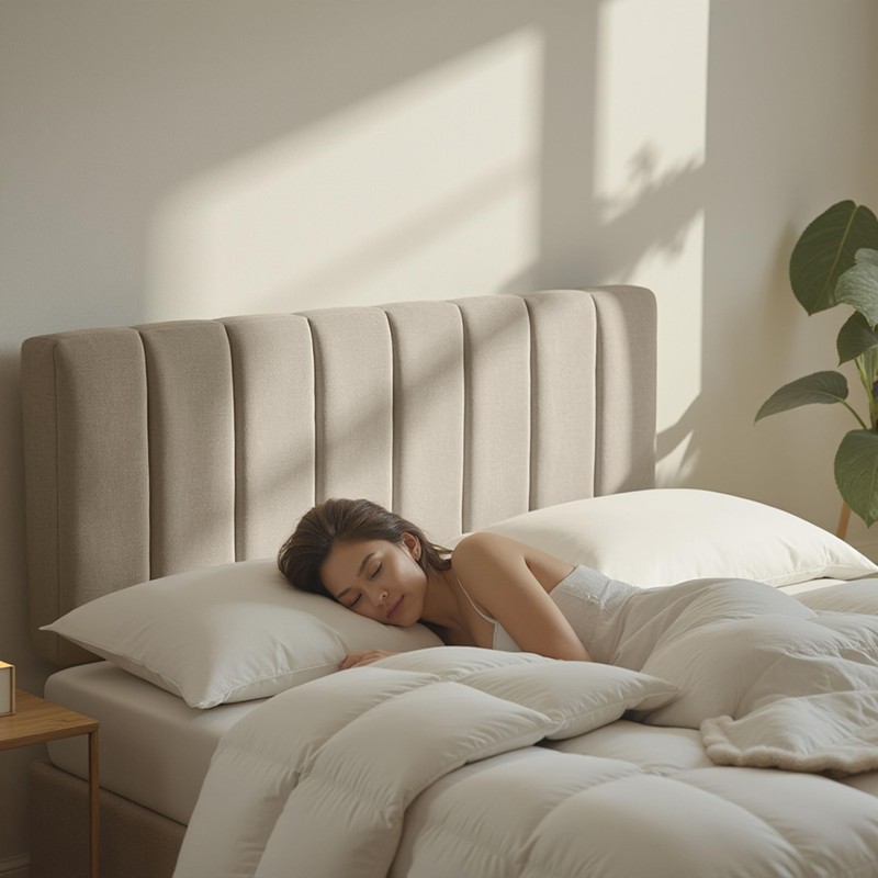 Upholstered Full Headboard - Easy Assemble Channel Stitched Headboard Full