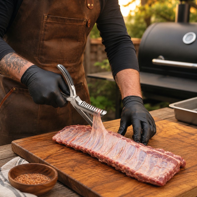 BBQ Rib Membrane Removal Tool for Meat Prep – Stainless
