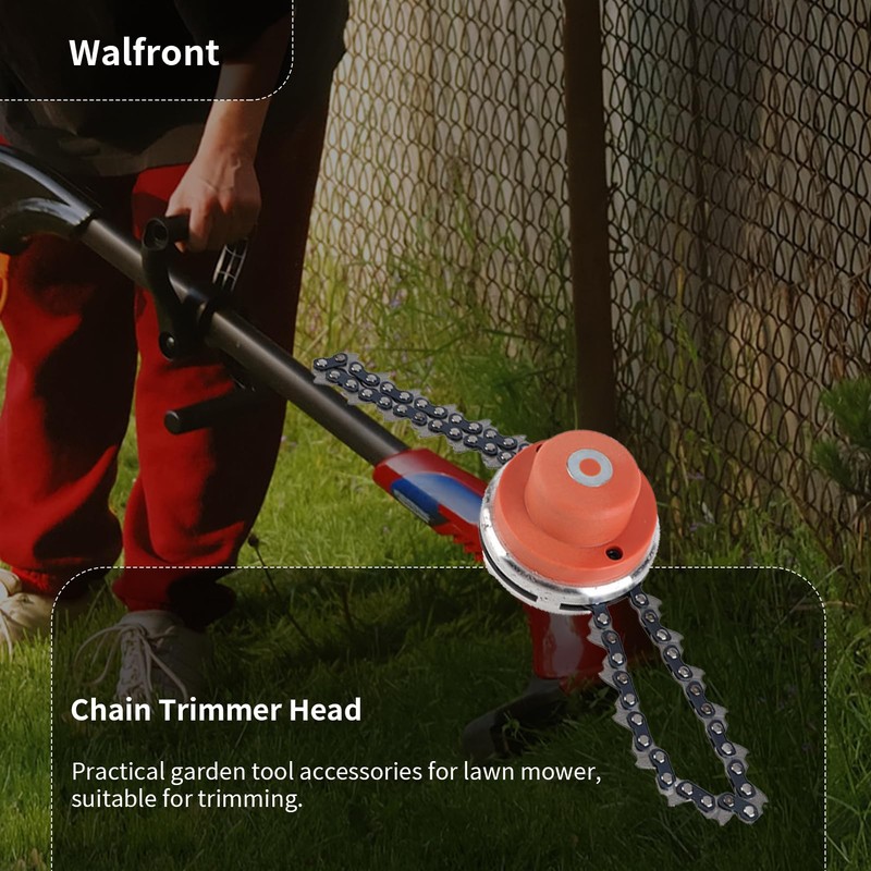 Walfront Multifunctional Spiral Chain Trimmer Head Replacement Head Garden Lawn
