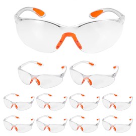 Jyvlucient Clear Safety Glasses for Work 12PCS Safety Goggles Eye Protection Glasses Lab Goggles Safety Glasses Over Glasses Safety Goggles Protective Glasses for Work Construction Laboratory