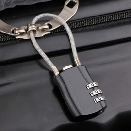 Mini Wire Cable Lock for Lockers, Bags, Drawers, & Backpacks - Anti-theft Dial Combination Storage L 2ea
