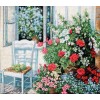 Luca-S Terrace with Flowers BU4017L Luca-S Counted Cross-Stitch Kit