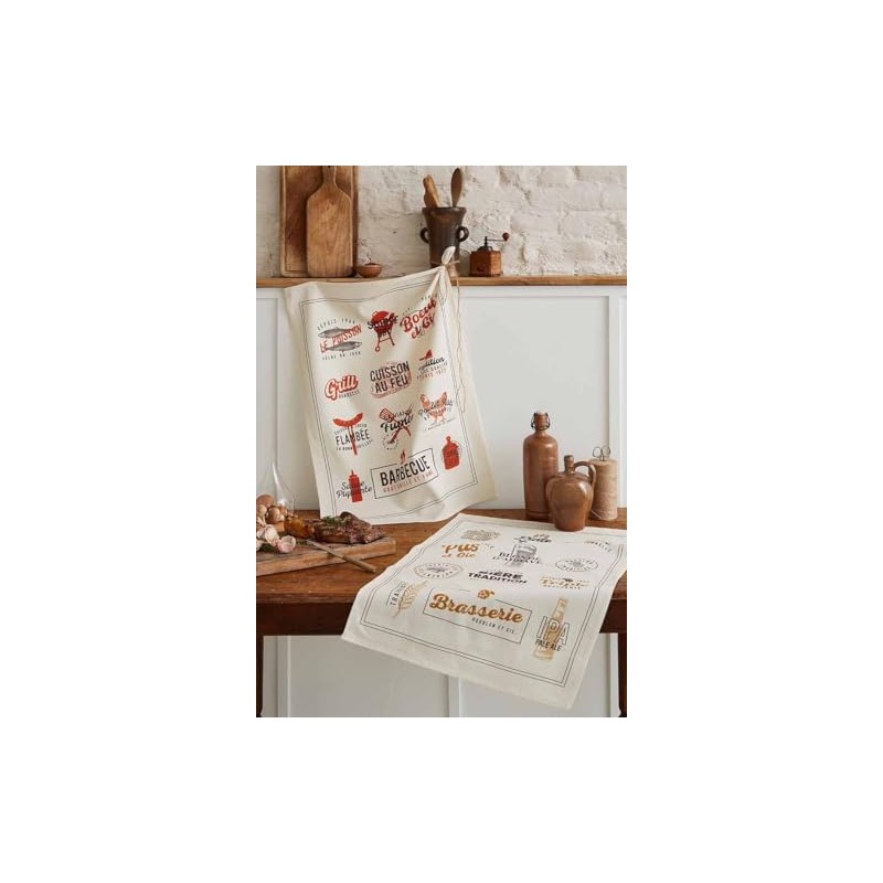 Coucke Printed Cotton Tea Towel 50 x 75 cm
