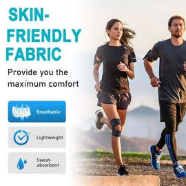 Knee Support for Men and Women, Knee Support with Side Stabilisers for Meniscus, Tear, Knee Pain, Adjustable Patella Knee Support, Knee Support for ACL, MCL, Arthritis, Injury, Recovery (XL)