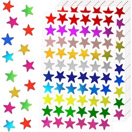 MKUCCD 1620 Pack Foil Metallic Star Stickers, Holographic 10 Colors Small Star Stickers for Kids Reward, School, Home, Bar, DIY and Office Decoration, 0.6" Diameter