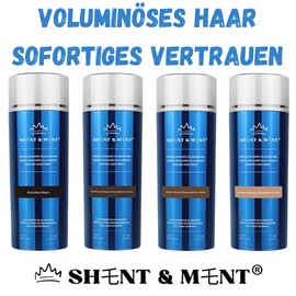SHENT & MENT Keratin Hair Fibres Instant Volume for Hair Natural Coverage Thin Hair and Light Areas Sweat and Wind Resistant Men and Women - Dark Brown - 27.5 g