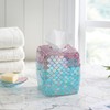 Motifeur Glass Tissue Holder, Decorative Square Tissue Cover Box (Mermaid)