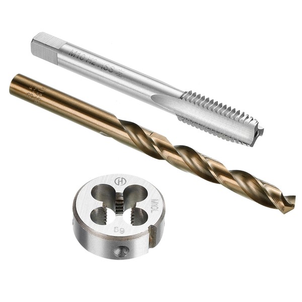 uxcell Tap and Die and Drill Bit Set, M10 x