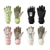 Ski Gloves with Thick Warm Liner Windproof Cartoon Print Hand