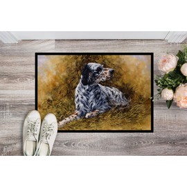 Caroline's Treasures HMHE0007MAT English Setter by Michael Herring Doormat 18x27 Front Door Mat Indoor Outdoor Rugs for Entryway, Non Slip Washable Low Pile, 18H X 27W