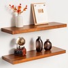 Realgulf 24 Inch Teak Floating Shelves Set of 2 -