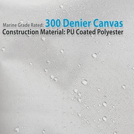 Pyle Waterproof Heavy Duty Jet ski Cover - 139’’ - 145’’ Inch Resistant Watercraft Storage Cover with Adjustable Strap & Elastic Cord for Tight Custom Fit - Marine Grade Protection PCVJS14 , Gray
