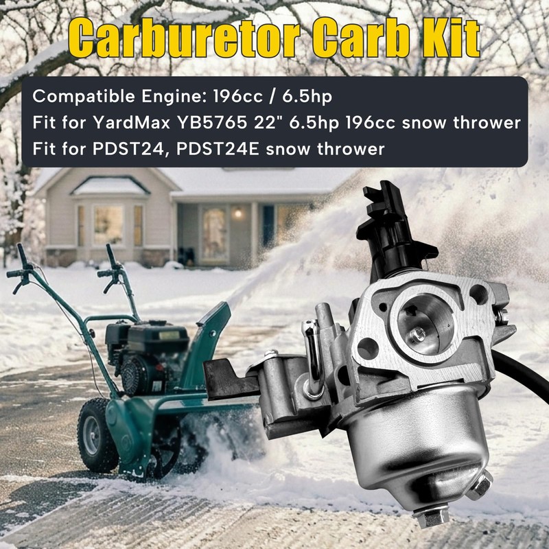 Memiuyelay Carburetor Carb Kit Fit for YardMax YB5765 22" 6.5HP