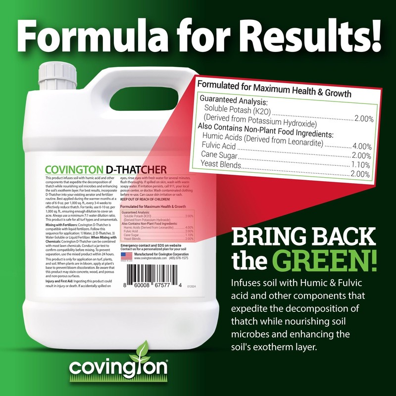 Covington PRO-LINE D-THATCHER Liquid Dethatcher (32oz) – Lawn Thatch Remover