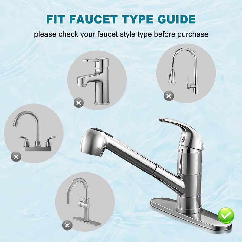 Pull Out Kitchen Faucet Head Replacement, 2 Function Sink Sprayer