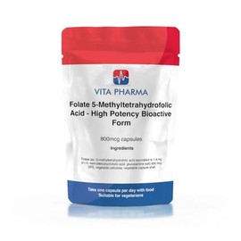 VITA PHARMA Folate 5-Methyltetrahydrofolic Acid – High Potency 60 Capsules