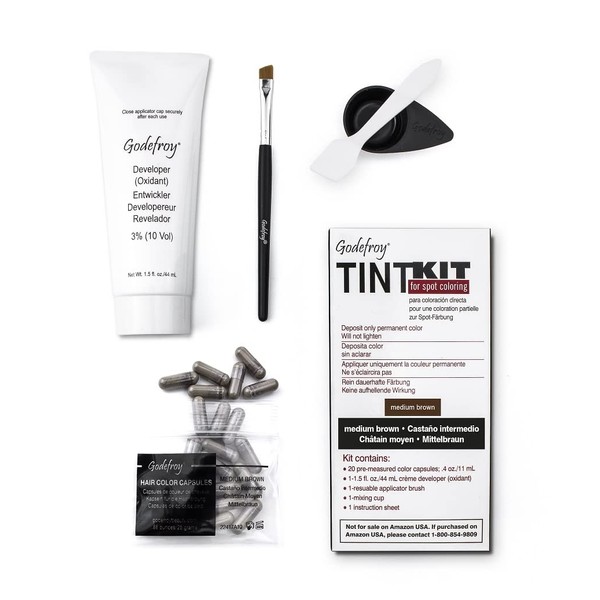 Godefroy Tint Kit Medium Brown Eyebrow and Beard Colour for Professionals