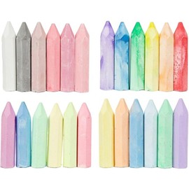 UMKY 24PCS Colourful Sidewalk Chalk Pencil Set in Box for Kids - Outdoor Pavement Chalk in Box Pastel and Rainbow Colours Street Chalks Drawing Set for Boys and Girls