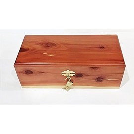 Cedar Essence Keepsake or Memory Box 12" L x 5.5" W x 4.25" H NO Stamp with Lock & Key (Large)