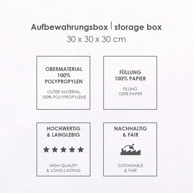 Herding Storage Box, Polypropylene, Multi-Colour, Approx. 30 x 30 x
