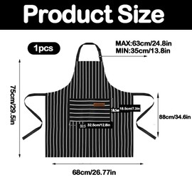 WNXBFO 1 Pack Aprons for Men, Grilling Apron, Funny Aprons for Men, Mens Apron, Adjustable Barbecue Cotton Aprons for Men, Black Chef Apron, Christmas Gifts for Men, Husband, Boyfriend, Son(Black)