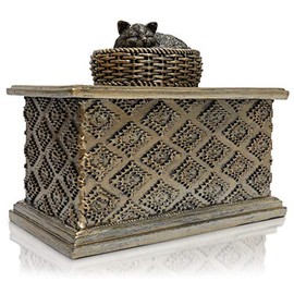 Royal Matter Beloved Cat Memorial Urns - Pet Urn Sympathy Gift Sleeping Cremation Cat Urn - Pet Ashes Keepsake Memorial Statue Figurine - 6.5âx 5.5â x 4â