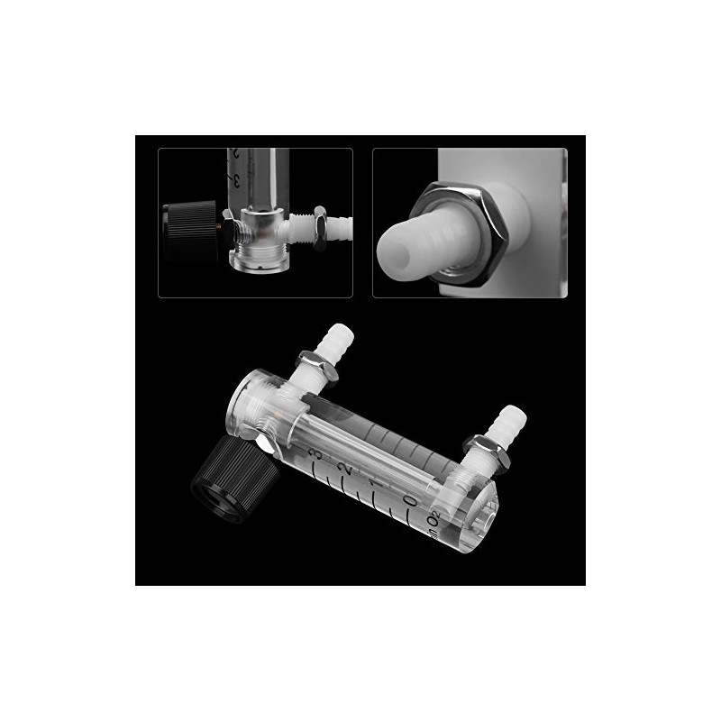 FTVOGUE Gas Flowmeter with Control Valve for Oxygen/Air/Gas 0-3LPM