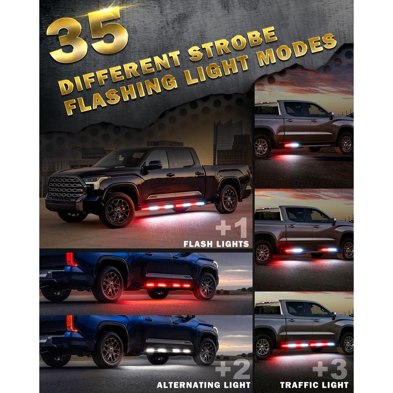 LUMENIX 70 Inch Emergency Running Board Rigid Strobe Lights Strip