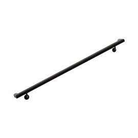 Complete Aluminum Handrail KIT - Wall Mount Brackets with Hardware, Indoor & Outdoor, Powder Coated, Comfortable Grip, Stronger ADA Design, Stylish Look (Black Textured, 7' Length)