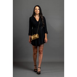 collezione alessandro Sydney Evening Bag Soft Fabric 17 cm x 11 cm x 7 cm, gold