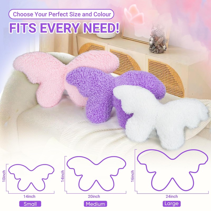 EVOLVEOVER Butterfly Throw Pillow for Girls & Adults - Plush