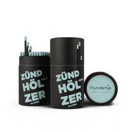 Flundertje Designer Matches, Extra Long/Large Coloured Matches/Matches, Premium Matches/Match Box Perfect Next To The Fireplace, Unique Home Accessory (3, Turquoise)