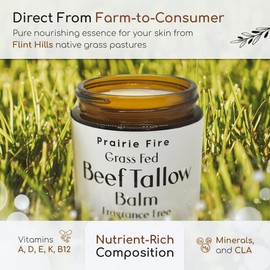 Beef Tallow Balm - 2 oz - Organic Grass Fed and Finished Tallow- Moisturizing Skin Care Tea Tree