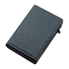 SINUM™ Safiano Leather Magnetic Wallet | Wallet for Men and Women | Italian Brand | Card Holder with Wallet and Cash | RFID Protection |, Green, Modern