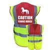 Equestrian Caution Young Horse Hi Viz Vis Vest Horse Riding