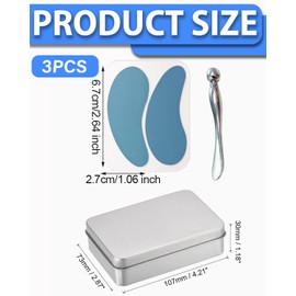 KGDUYC 1 Pair of Reusable Blue Eye Patches, Eye Patches with Lifting Effect to Reduce Wrinkles and Fine Lines, Metal Applicator