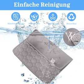 AZVFLY Cooling Blanket Dog Washable Cooling Blanket Cats: Non-Toxic Cooling Pad for Pets Foldable Cooling Mat Dog Sleeping Places & Furniture for Dogs in Summer (70 x 55 cm, Grey)