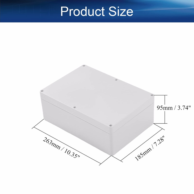 Heyiarbeit 1Pcs 263x185x95mm/10.35" x 7.28" x 3.74" ABS White Dustproof