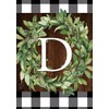 Briarwood Lane Wreath Monogram D Double-Sided House Flag Everyday 28"
