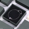 E-AOCJMH 925 Silver Birthstone Bracelets for Women Simple Adjustable Bracelet